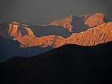 Mustang 02 11-2 Annapurna From Geiling At Sunset The sunset light glows on the Annapurna massif from Geiling in Upper Mustang.